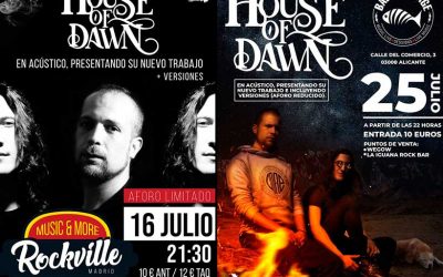 HOUSE OF DAWN ofrecerá 2 conciertos acústicos en julio: Madrid y Alicante