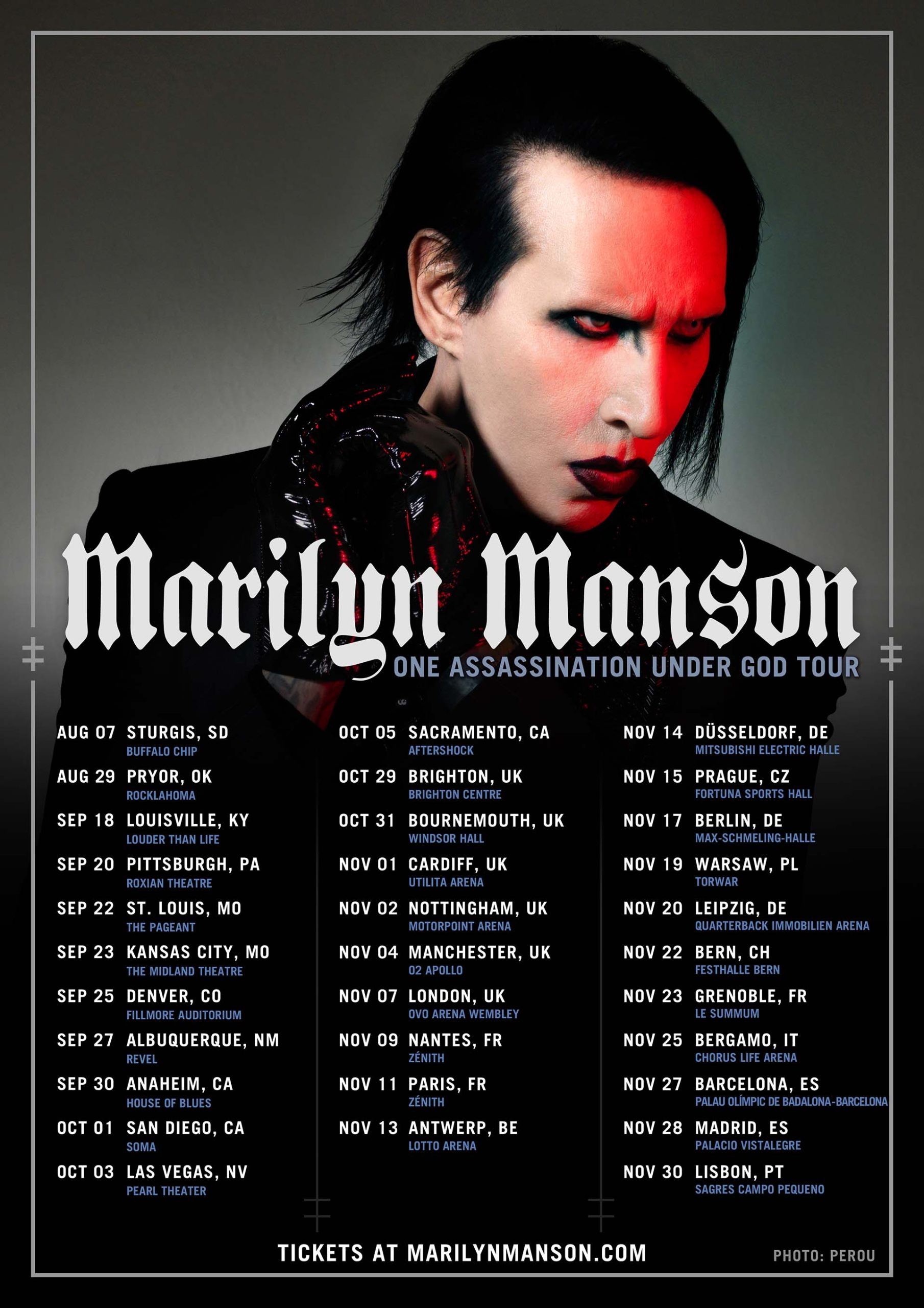 Marilyn Manson - OAUG Tour 2025 Bournemouth T-Shirt