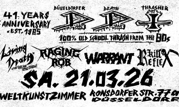 LIVING DEATH, RAGING ROB, WARRANT y KILL REFLEX celebran el 41º aniversario del DDT